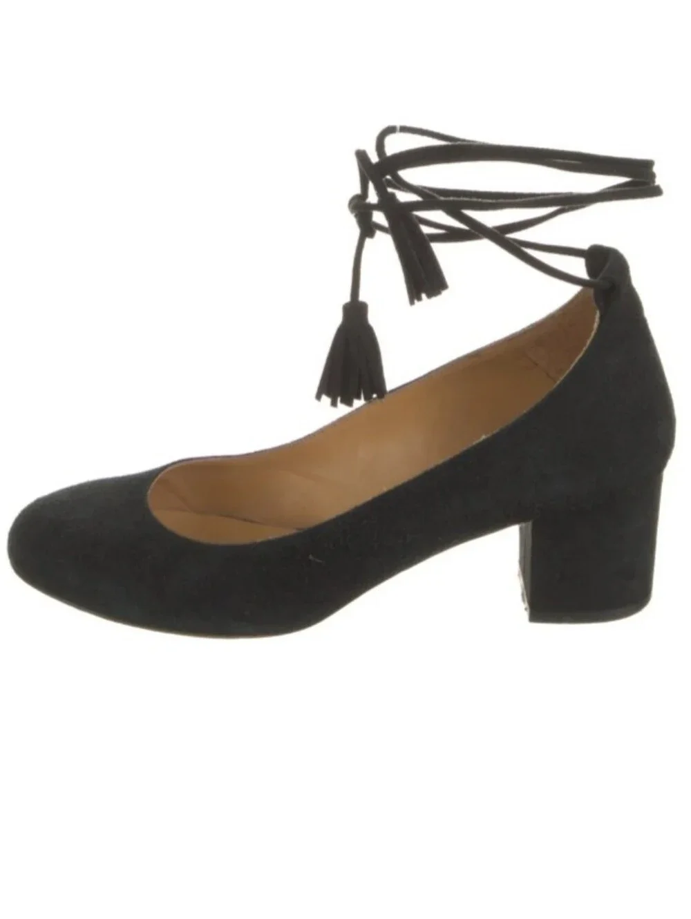 SÉZANE Black Suede Tassel Accents Pumps Sz 41